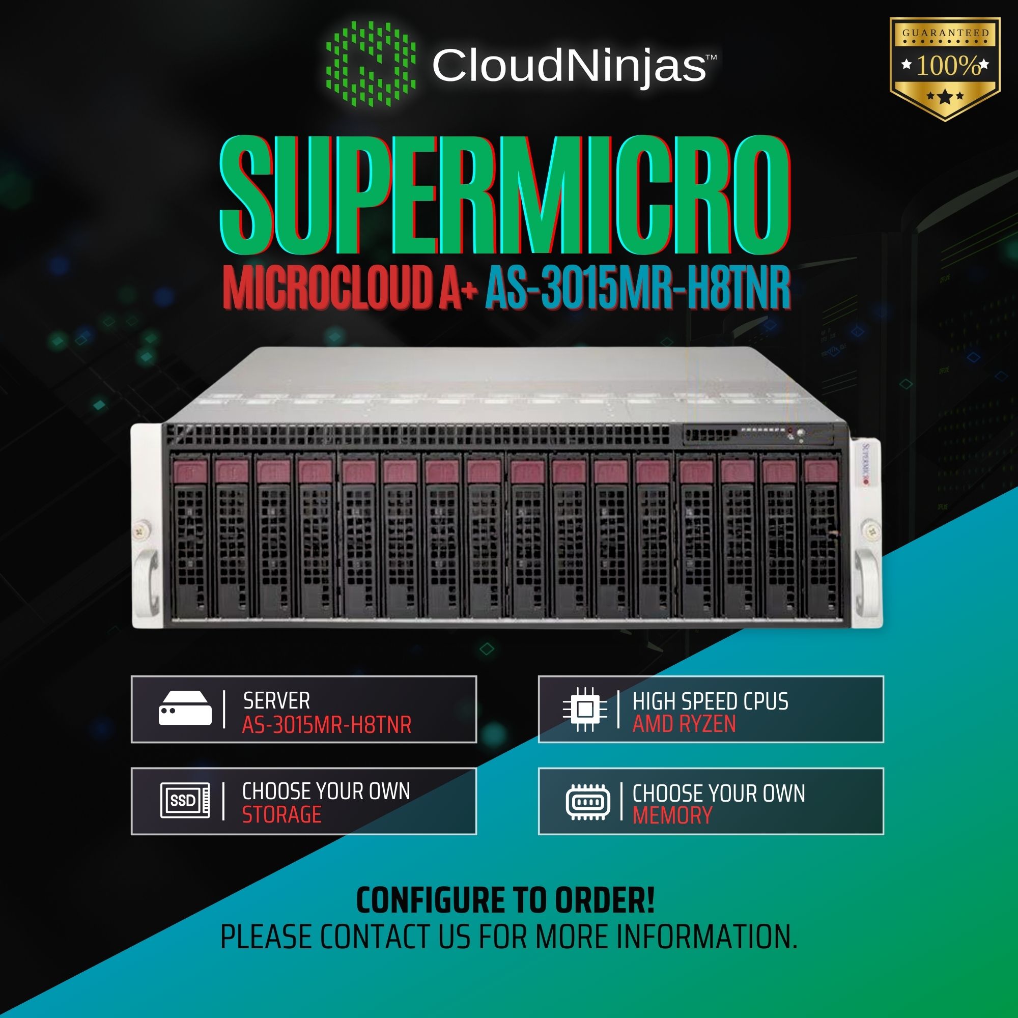 Supermicro Microcloud A+ AS-3015MR-H8TNR 8 Nodes AMD Ryzen 9 7950X